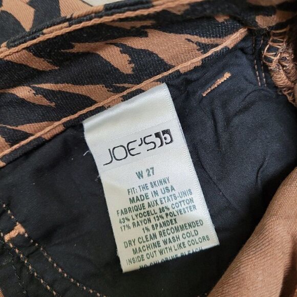 Joe's Jeans Wild Geometric Print The Skinny Jeans‎ Brown Black Women's Size 27 - Picture 14 of 16